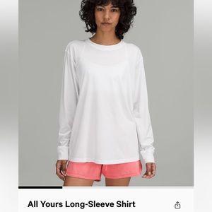 Lululemon All Yours long sleeve shirt. White. Size 4